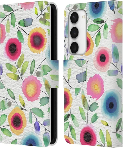 Vista 256 de Head Case Designs Officially Licensed Ninola Ditsy Flowers Yellow Nature Bold Leather Wallet Case Compatible with Samsung Galaxy A07 4G