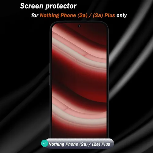 Vista 2 de Paquete de 3+2 protectores de pantalla de vidrio templado para teléfono (2a) / (2a) Plus con protector de lente de cámara, dureza 9H, película