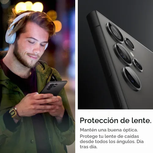 Vista 3 de Spigen Protector de lente de cámara para Galaxy S24 Ultra - Negro titanio [2 unidades] GlasTR EZ Fit Optik Pro, 9H+ Tempered glass, Scratch