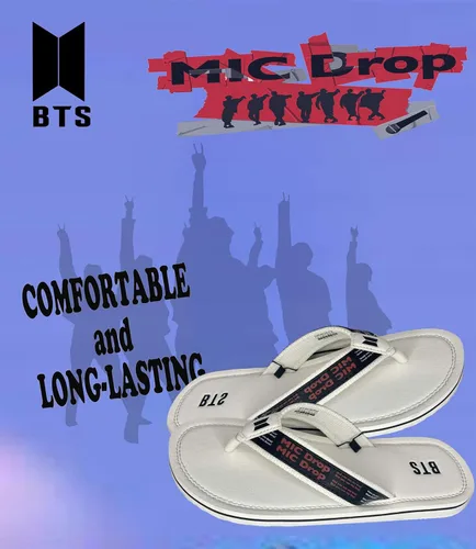 Vista 3 de BTS MIC DROP Taurus - Sandalias blancas, 787.4ftm, diseñadas por Corea, unisex, calzado del ejército BTS, Negro