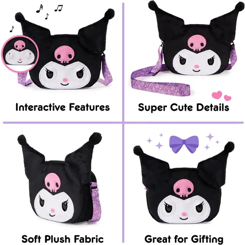 Vista 7 de Purse Pets, Sanrio Hello Kitty and Friends, Kuromi - Juguete interactivo para mascotas y bolso cruzado kawaii, más de 30 sonidos y reacciones