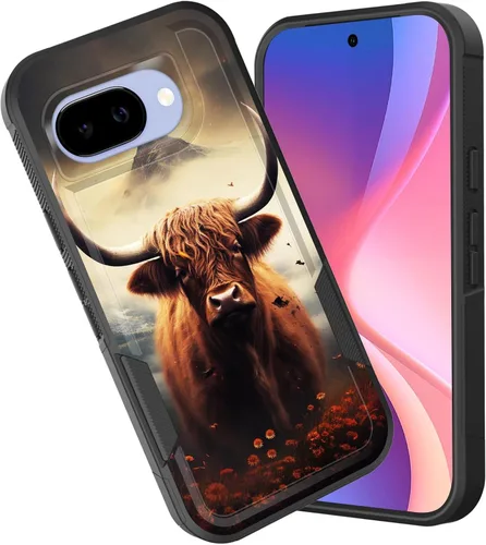 Vista 55 de Funda para Pixel 6A, funda híbrida de doble capa resistente a prueba de golpes de policarbonato duro de silicona suave TPU para Google Pixel 6A