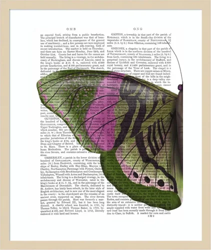 Vista 14 de Amanti Art Fab Funky - Lienzo decorativo para pared, diseño de mariposa en verde y rosa de 24 x 20 pulgadas, arte de pared de animales, decoración
