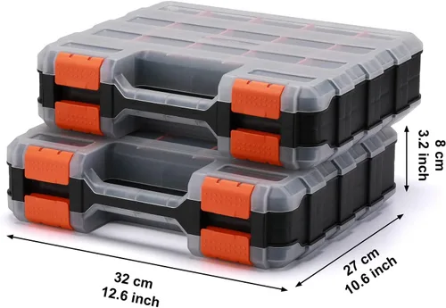 Vista 9 de EMENTOL Organizador de herramientas de doble cara con polímero resistente a los impactos y separadores de plástico extraíbles personalizables