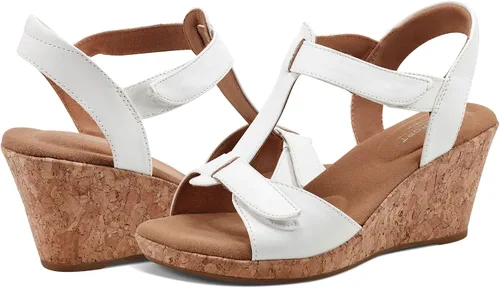 Vista 6 de Rockport Sandalia Blanca con correa en T para mujer