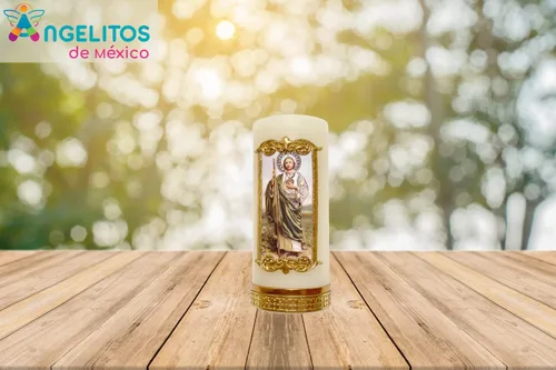 Vista 4 de Pequeño San Judas Tadeo Vela Judas El Apóstol Problemas de Dinero Oración Cirio Vela de San Juditas