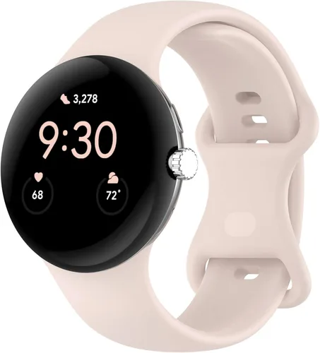 Vista 21 de Correa Compatible con Google Pixel Watch 1/2/3/4 (41mm), Pulsera de Reemplazo de Silicona Suave Deportiva para Google Pixel Watch 41mm Blanco