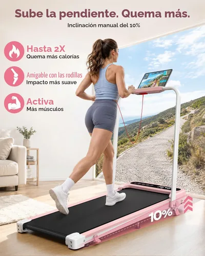 Vista 2 de Cardirun Almohadilla rosa con inclinación del 10% y barra de mango, cinta