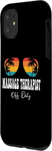 Vista 2 de iPhone 11 Masajista Terapeuta Off Duty Gafas de sol Hello Summer Sunset Case