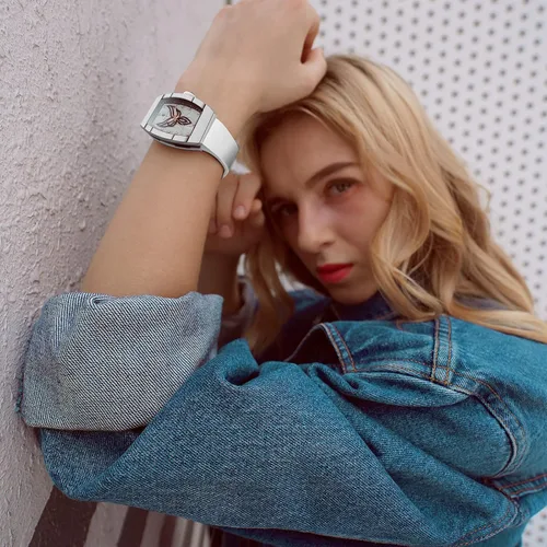 Vista 3 de DAVIS ELVIN - Elegante reloj de mariposa Daviselvinwatch para mujer estilo barril de vino con movimiento de cuarzo impermeable para mujer combina