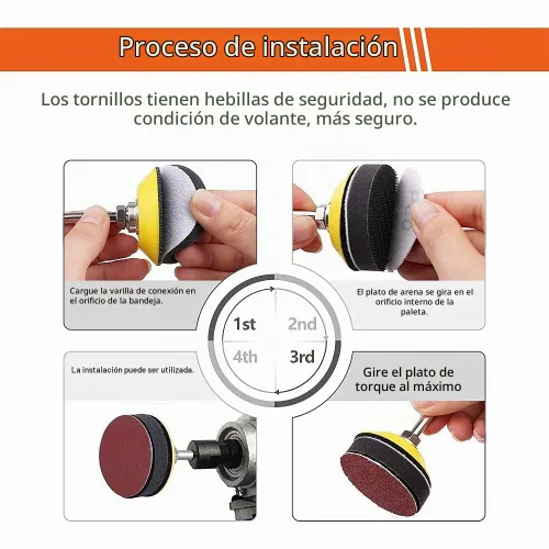 Vista 7 de Tshya Juego variado de 240 discos de lijado de 2 pulgadas para amoladora de taladro, herramientas rotativas con 2 placas de soporte de vástago