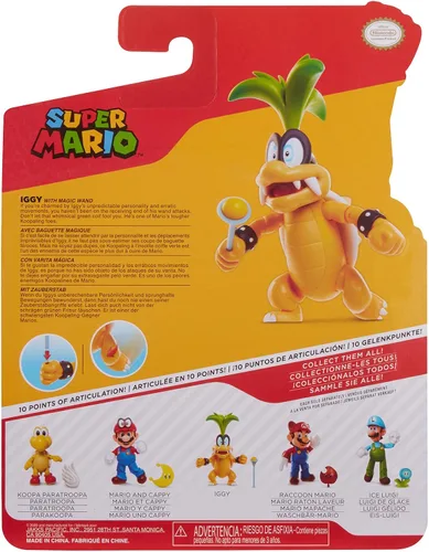Vista 7 de Super Mario Figura de acción articulada coleccionable de Iggy Koopa de 4 pulgadas con accesorio de varita, perfecta para niños y coleccionistas por