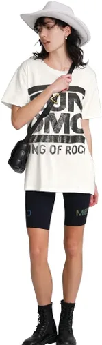 Vista 3 de Camiseta de manga corta para mujer, de gran tamaño, recto, ajuste relajado, camiseta de manga corta
