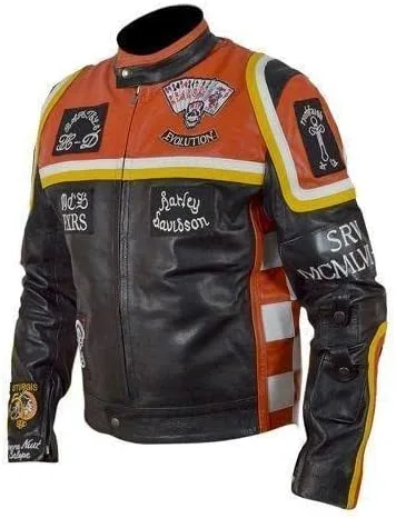 Vista 3 de mens Motorcycle Leather Jacket