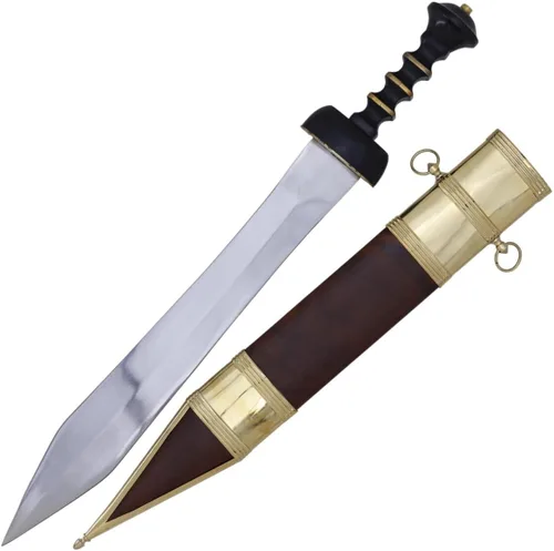 Vista 8 de Armory Replicas Colección de réplicas de espada corta y gladio romano con cuchillas de acero, vainas de cuero y diseños históricos