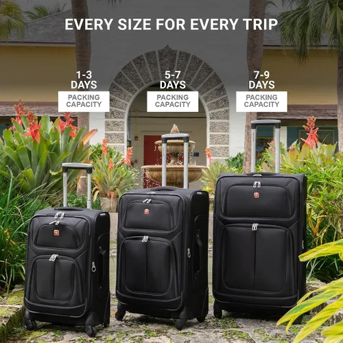 Vista 6 de SwissGear - Equipaje suave expandible Sion con ruedas, Borgoña