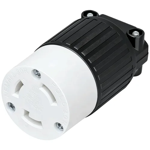Vista 11 de Nema L5-30R - Conector de bloqueo, 30 amperios, 125 voltios, 2 polos, conexión a tierra de 3 cables, adaptador de bloqueo giratorio del generador