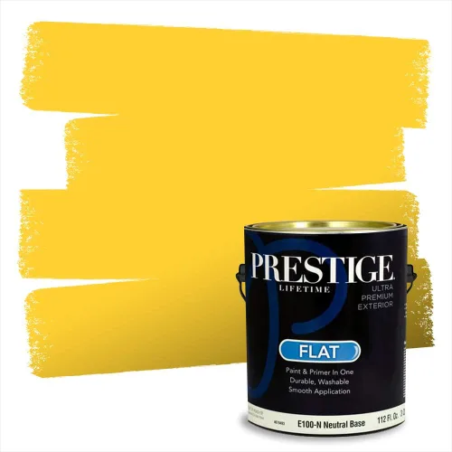 Vista 111 de PRESTIGE Pinturas de pintura exterior e imprimación en uno, 1 galón, plano, combinación comparable de Benjamin Moore* Pila de heno