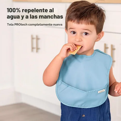 Vista 2 de KeaBabies - Paquete de 3 baberos impermeables para comer, ligeros, básicos