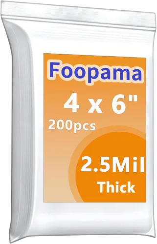 Vista 16 de 200 bolsas de plástico con cierre de polietileno con cierre de 2.5 mil de grosor de 1 x 1 pulgada de grosor Foopama Heavy Duty Mini Plastic Seal