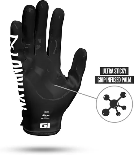 Vista 2 de Nxtrnd G1 Pro - Guantes de fútbol americano para hombre, guantes de receptor pegajosos para adultos