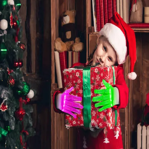 Vista 6 de WEICHUANGXIN Light Up LED Gloves New Fun Cool Party Favor Hot Toys Cool Toys Christmas Birthday Gifts for Boys Girls