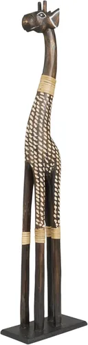 Vista 8 de Deco 79 Estatua decorativa de jirafa de madera, estatua decorativa para decoración del hogar, 11 x 6 x 47 pulgadas, color marrón