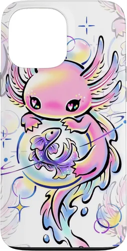 Vista 24 de Cute Kawaii Axolotl Purple Magical Crystals Case for iPhone 17