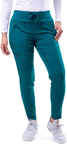 Vista 19 de Adar Pro Scrubs para mujeres - Pantalones de uniforme médico tipo jogger de yoga supremos Manzana
