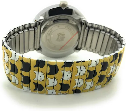 Vista 4 de Varsales Reloj de moda analógico de cuarzo para mujer, diseño de gatito y gato