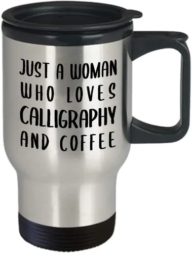 Vista 2 de Gifts for Calligraphy Lover Travel Mug Insulated Coffee Tumbler - Calligrapher Writing Lettering Visual Art Design Artist Hobby Passion Hobbyist