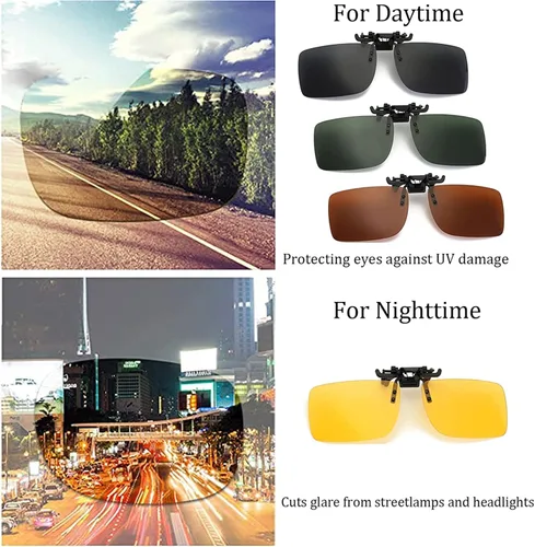 Vista 4 de YUEBAJUN Gafas de sol polarizadas con clip, paquete de 4 unidades, sin montura y antirreflejos, protección UV para gafas graduadas, mujeres y hombres