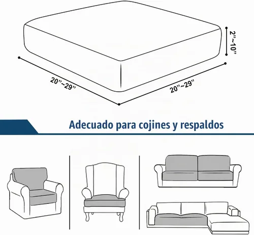 Vista 6 de SICHOWEL Fundas de Cojines de Sofá Repelentes al Agua de Tela Jacquard de Alta Elasticidad Protector de Muebles de Cojines de Silla para Sala
