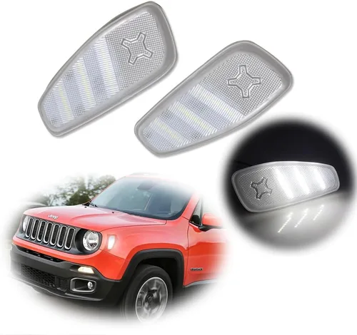 Vista 15 de Kit de lámparas de marcador lateral LED blanco con lente ahumada, compatible con Jeep Renegade 2014, 2015, 2016, 2017, 2018, 2019, 2020, 2021, 2022