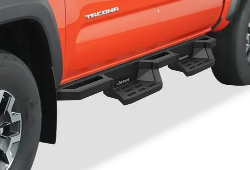 Vista 9 de APS Estribos tubulares negros de 6 pulgadas estilo desplegable, barras Nerf compatibles con Toyota Tacoma 2005-2023 doble cabina de tripulación