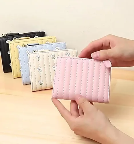 Vista 4 de Yafanqi Billeteras delgadas de cuero para mujer, cartera delgada con cremallera para teléfono, tarjetero organizador con borla, Azul (F-Blue)