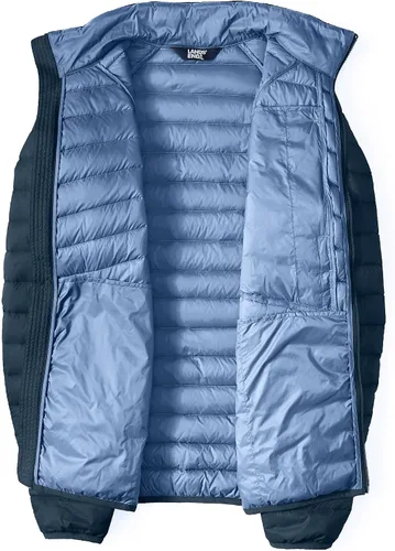 Vista 4 de Lands' End Chaqueta de plumón con capucha ultraligera y plegable para hombre