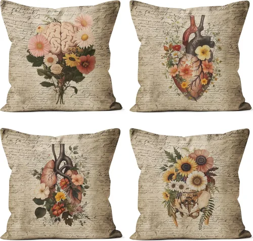 Vista 12 de Juego de 4 fundas de almohada inspiradoras bohemias de 18 x 18 pulgadas, regalos de afirmaciones positivas, coloridas citas motivacionales, fundas