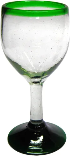 Vista 8 de Vasos de Martini con borde verde esmeralda de 10 onzas (juego de 6), vidrio reciclado, sin plomo, sin toxinas (Martini)