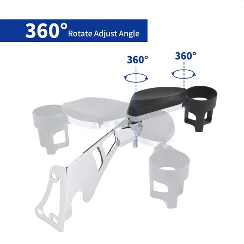 Vista 5 de Apoyabrazos de pasajero, con portavasos reposabrazos ajustables para Harley Touring Electra Road Glide 1997-2013