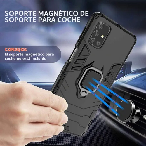 Vista 7 de Funda para Xiaomi Redmi Note 9T 5G/Redmi Note 9 5G, 2 en 1 híbrida resistente armadura a prueba de golpes Defender Kickstand Dual Layer Bumper Hard