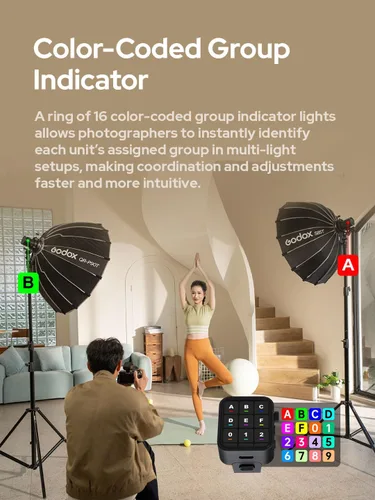 Vista 5 de Godox AD100 Pro II AD100Pro II AD100ProII Flash Strobe, 2.4GHz X System+433Mhz Module/2850mAh Batería/2W LED/10 niveles de brillo/490 Pops