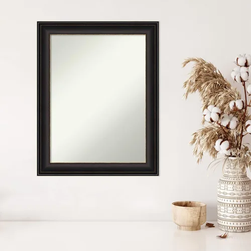 Vista 5 de Amanti Art Espejo de pared de bronce de 29 x 23 pulgadas, espejo rectangular de baño de bronce aceitado para decoración de pared de sala de estar