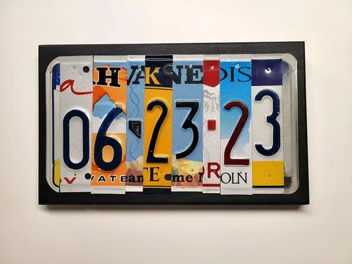 Vista 8 de Placa de matrícula de aluminio personalizada para el 10º aniversario - Placa de matrícula personalizada para aniversarios, cumpleaños, bodas