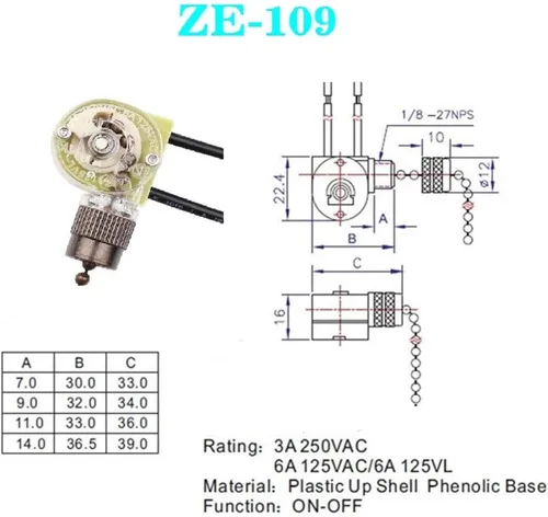 Vista 2 de Zing Ear ZE-109 Interruptor de lámpara de cadena de encendido y apagado para luces de ventilador de techo, color bronce, paquete de 2