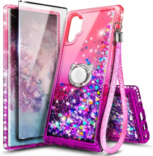 Vista 50 de NGB - Funda para teléfono Samsung Galaxy S9, color aguamarina/morado, bonita funda con purpurina líquida para mujeres y niñas, con protector