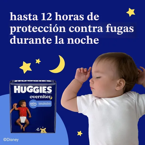 Vista 7 de Huggies Overnites - Pañales de noche talla 6 (más de 35 libras), 42 unidades, el embalaje puede variar