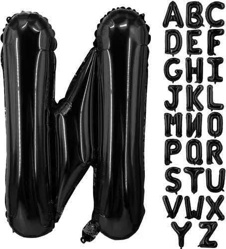 Vista 30 de Lovoir Globos grandes de 40 pulgadas con letras B negras de gran tamaño, globo de helio de aluminio de Mylar para decoración de fiesta