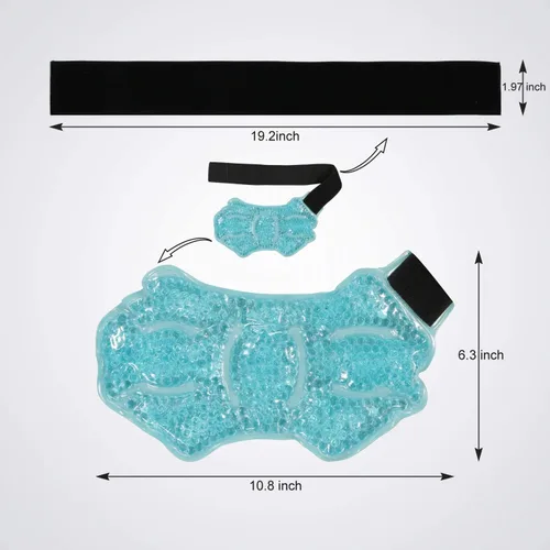 Vista 8 de Envoltura de terapia de hielo para tobillos/deportes, paquete de gel de hielo frío caliente con soporte ajustable para esguinces de tobillos