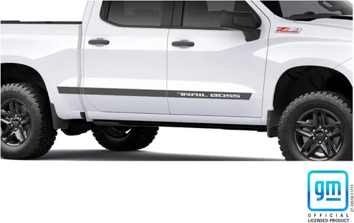 Vista 2 de Chevy Silverado - Calcomanías de cuerpo de cabina doble y cabina doble color negro mate con licencia GM 2019-2026